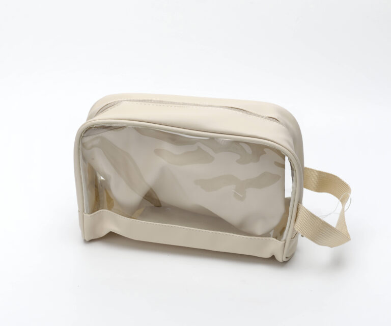 MUMUSO 3-Piece Clear Cosmetic Bag Set (Cherry Blossom Collection/Ivory White) product image