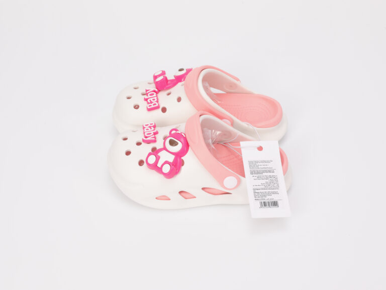 MUMUSO Cute Bear Non-Slip Garden Clogs For Kids (White & Pink/33-34) product image