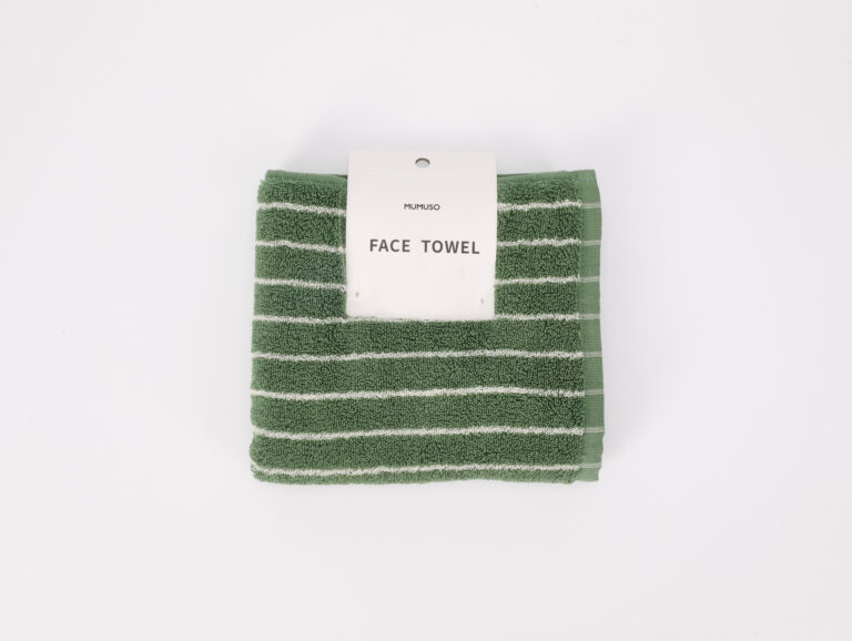 MUMUSO Striped Cotton Face Towel (Green) product image