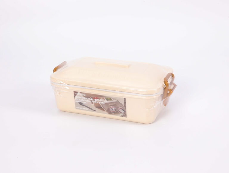 MUMUSO Rectangular Plastic Food Storage Container With Partition (600ml/Beige) product image