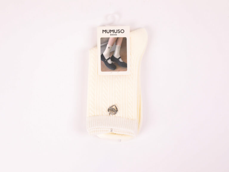 MUMUSO Women's Twist Texture Crew Socks (1 Pair/White) product image