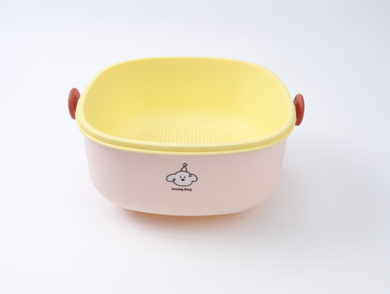MUMUSO Double-Layer Pet-Friendly Colander With Drain Basket - Pink product image