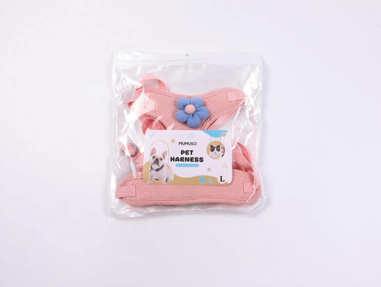 MUMUSO Blue Flower Pet Harness & Leash Set (Pink/L) product image