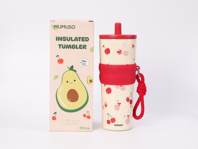 MUMUSO Cherry Insulated Tumbler With Straw (Red/700 ml) product image