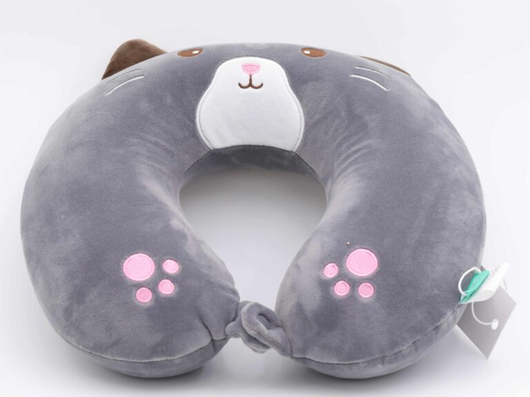 MUMUSO Memory Foam U-Shaped Neck Pillow (Grey Cat) product image