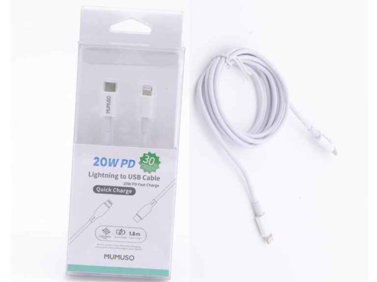 MUMUSO Lightning To Usb Cable (20W Pd Fast Charge/White) product image