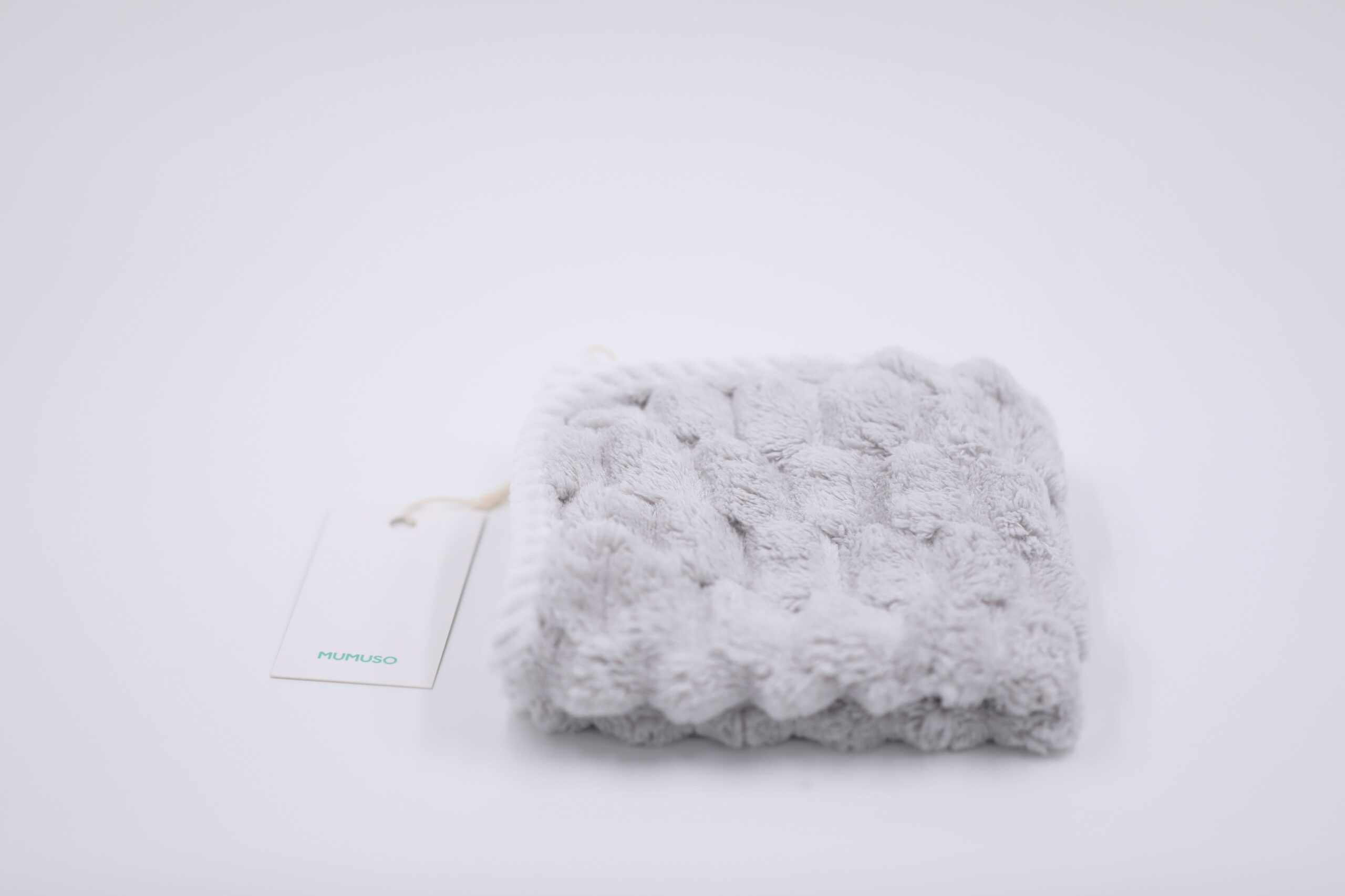 MUMUSO Ultra-Soft Textured Square Towel (Grey) alternate product view