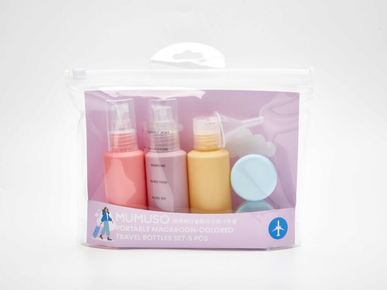 MUMUSO Portable Macaroon-Colored Travel Bottles Set-5 Pcs product image