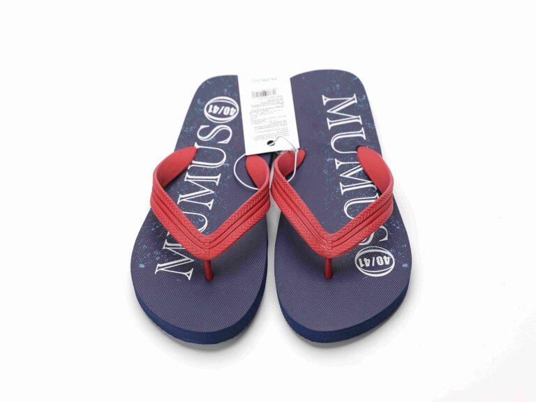 MUMUSO Men's Flip Flops With Wide Herringbone Strap (Blue/42-43) product image