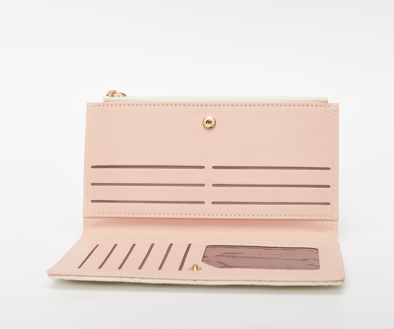 MUMUSO Rhombus Long Wallet-Beige alternate product view
