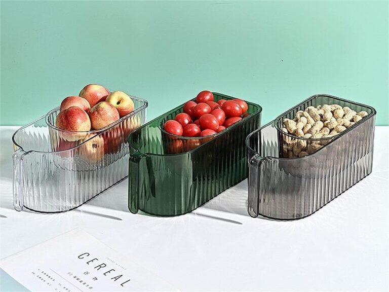 MUMUSO 2-Layer Ribbed Fruit Container With Handle (Transparent Green) product image