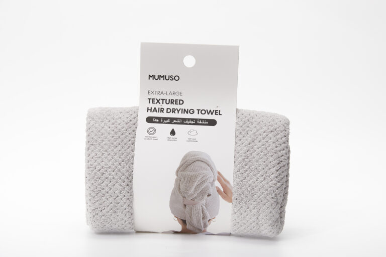 MUMUSO Extra-Large Textured Hair Drying Towel (Grey) product image