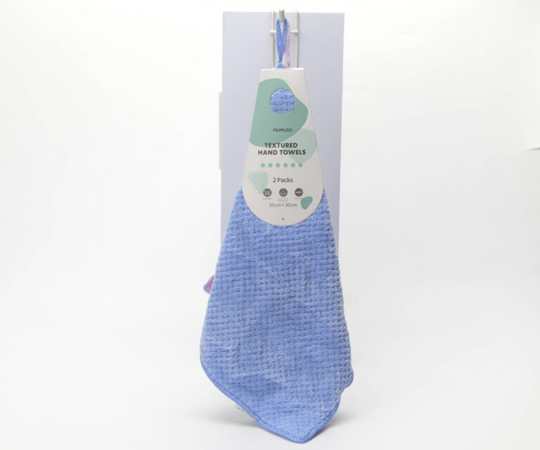 MUMUSO Textured Hand Towels (2-Pack/Blue & Purple) product image