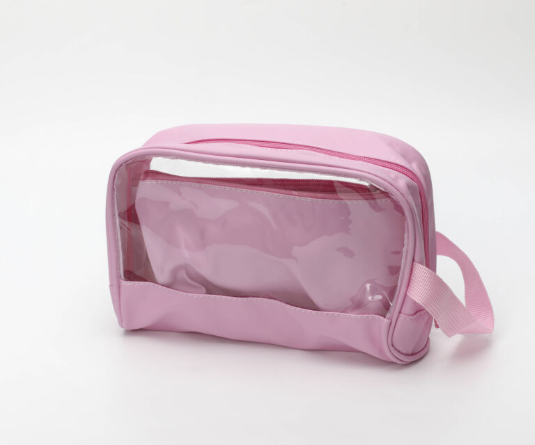 MUMUSO 3-Piece Clear Cosmetic Bag Set (Cherry Blossom Collection/Pink) product image